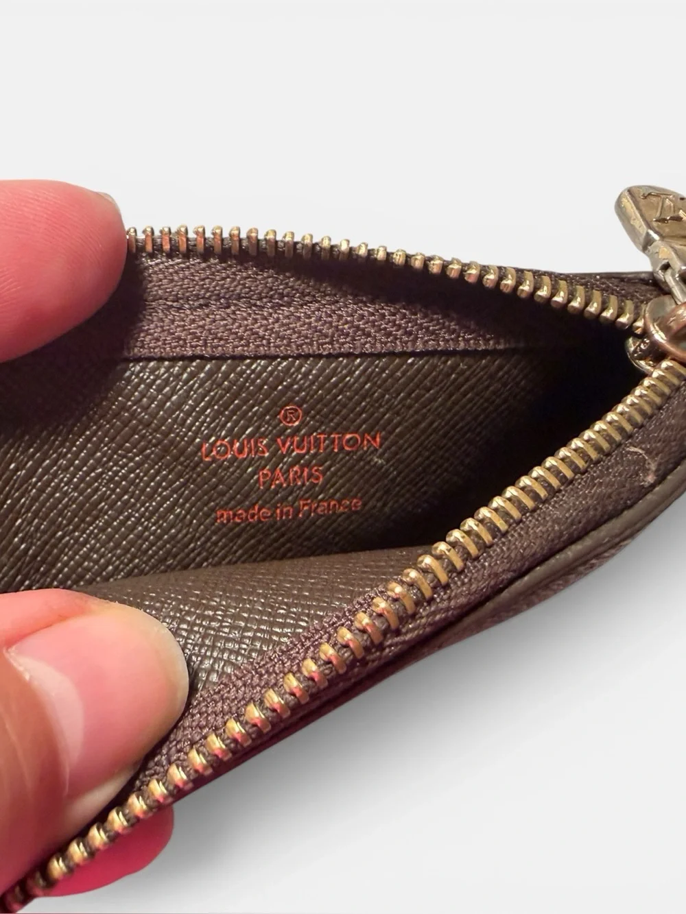 Authentic Louis Vuitton Damier Ebene Key Pouch Pochette Cles Made in France